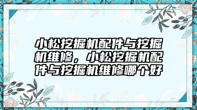 小松挖掘機配件與挖掘機維修，小松挖掘機配件與挖掘機維修哪個好