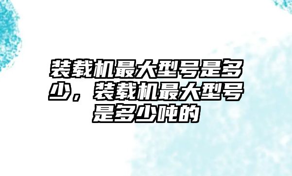 裝載機(jī)最大型號(hào)是多少，裝載機(jī)最大型號(hào)是多少?lài)嵉?/>	
								</i>
								<p class=