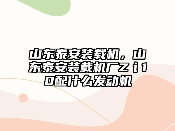 山東泰安裝載機，山東泰安裝載機廠Z讠10配什么發(fā)動機