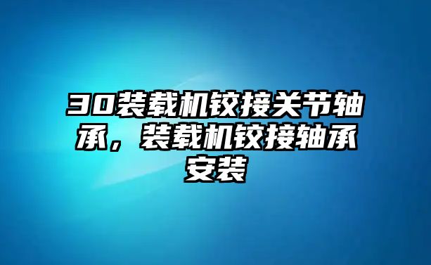 30裝載機鉸接關(guān)節(jié)軸承，裝載機鉸接軸承安裝