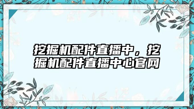 挖掘機(jī)配件直播中，挖掘機(jī)配件直播中心官網(wǎng)