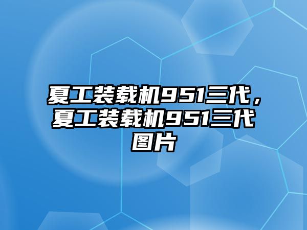 夏工裝載機(jī)951三代，夏工裝載機(jī)951三代圖片