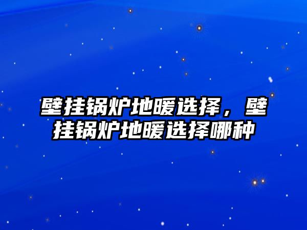 壁掛鍋爐地暖選擇，壁掛鍋爐地暖選擇哪種