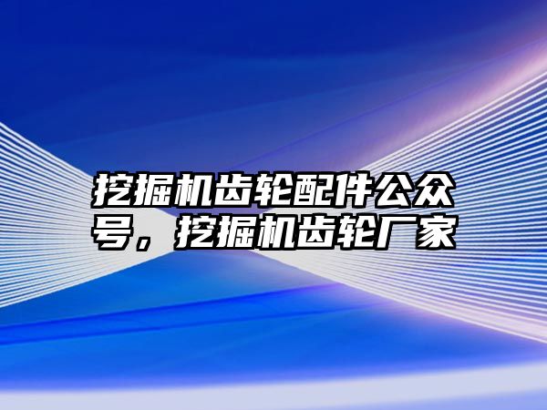 挖掘機齒輪配件公眾號，挖掘機齒輪廠家