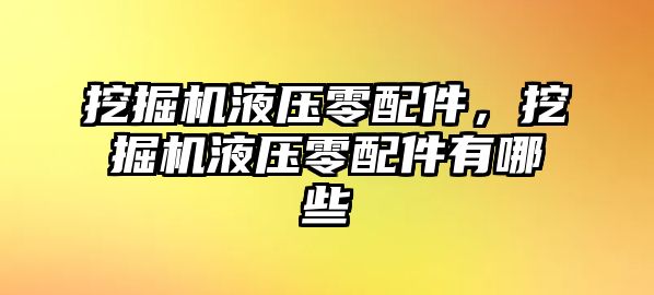 挖掘機液壓零配件，挖掘機液壓零配件有哪些