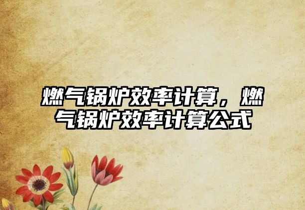 燃氣鍋爐效率計算，燃氣鍋爐效率計算公式