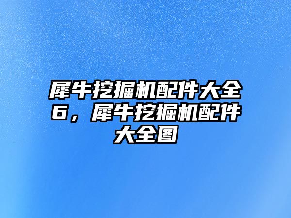 犀牛挖掘機配件大全6，犀牛挖掘機配件大全圖