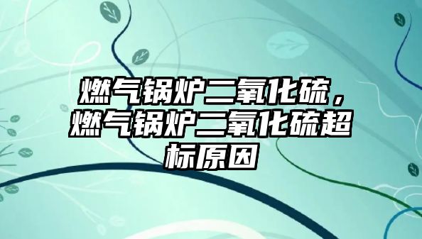 燃?xì)忮仩t二氧化硫，燃?xì)忮仩t二氧化硫超標(biāo)原因