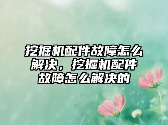 挖掘機配件故障怎么解決，挖掘機配件故障怎么解決的