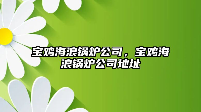 寶雞海浪鍋爐公司，寶雞海浪鍋爐公司地址