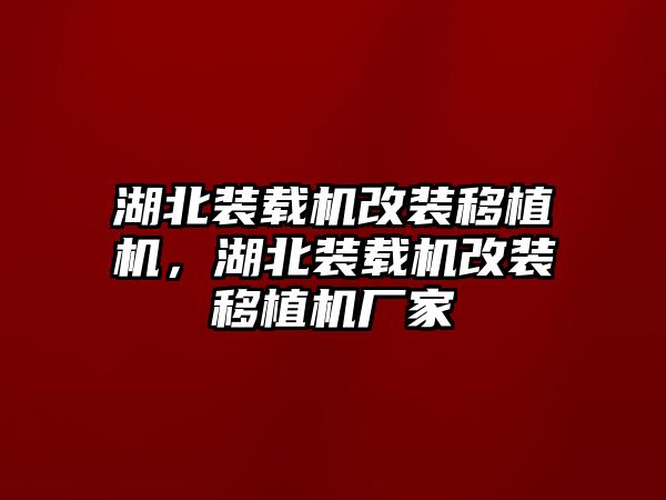 湖北裝載機(jī)改裝移植機(jī)，湖北裝載機(jī)改裝移植機(jī)廠家