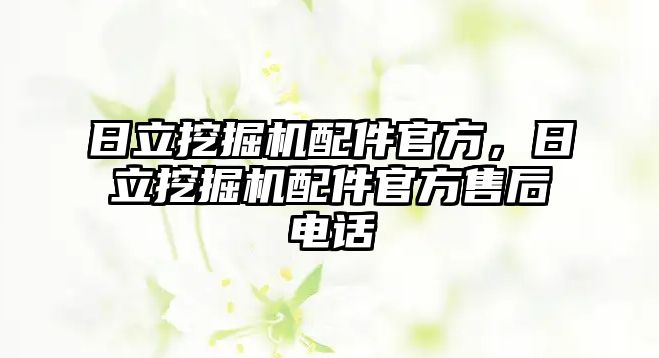 日立挖掘機配件官方，日立挖掘機配件官方售后電話