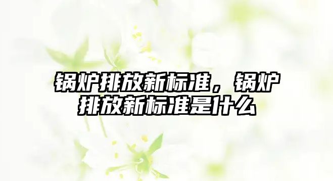 鍋爐排放新標準，鍋爐排放新標準是什么