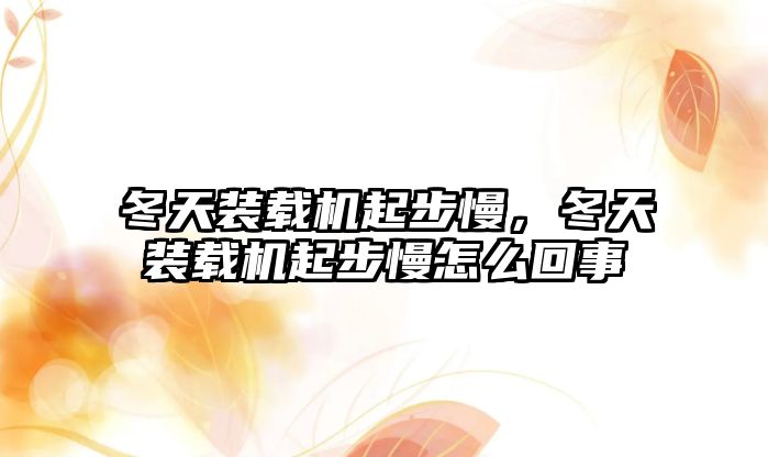 冬天裝載機起步慢，冬天裝載機起步慢怎么回事