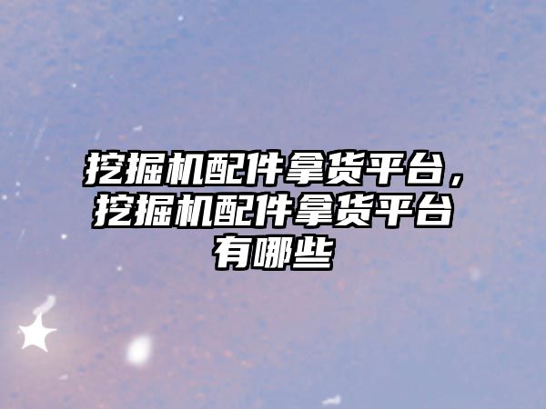 挖掘機配件拿貨平臺，挖掘機配件拿貨平臺有哪些