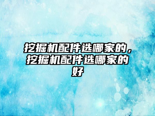 挖掘機(jī)配件選哪家的，挖掘機(jī)配件選哪家的好