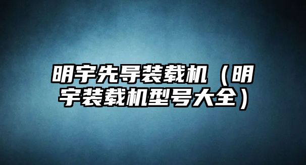 明宇先導(dǎo)裝載機（明宇裝載機型號大全）