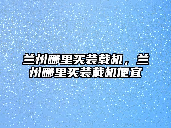 蘭州哪里買裝載機，蘭州哪里買裝載機便宜