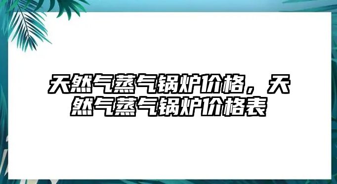 天然氣蒸氣鍋爐價格，天然氣蒸氣鍋爐價格表