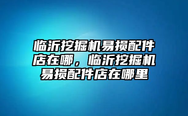 臨沂挖掘機(jī)易損配件店在哪，臨沂挖掘機(jī)易損配件店在哪里