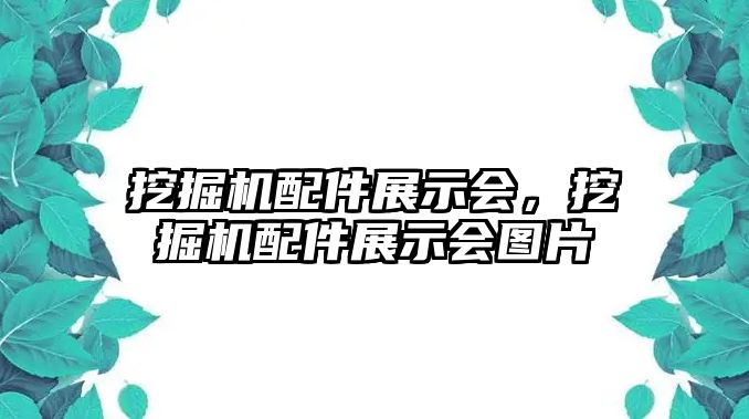 挖掘機(jī)配件展示會，挖掘機(jī)配件展示會圖片