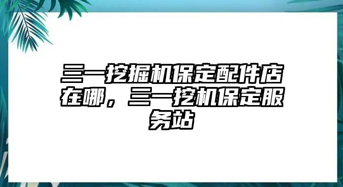 三一挖掘機保定配件店在哪，三一挖機保定服務(wù)站