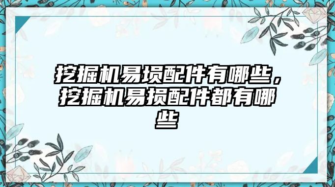 挖掘機(jī)易塤配件有哪些，挖掘機(jī)易損配件都有哪些