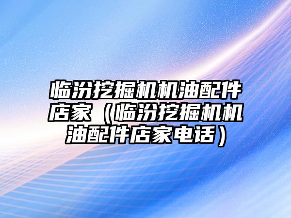 臨汾挖掘機(jī)機(jī)油配件店家（臨汾挖掘機(jī)機(jī)油配件店家電話）