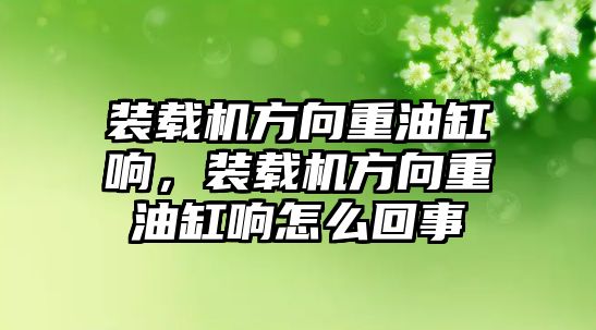 裝載機方向重油缸響，裝載機方向重油缸響怎么回事