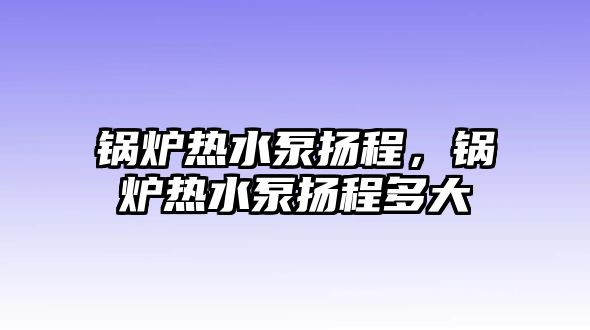 鍋爐熱水泵揚程，鍋爐熱水泵揚程多大