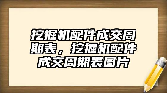 挖掘機配件成交周期表，挖掘機配件成交周期表圖片