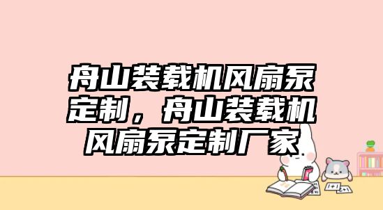 舟山裝載機風扇泵定制，舟山裝載機風扇泵定制廠家