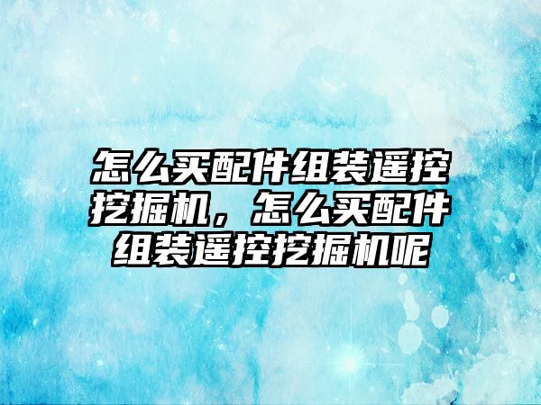 怎么買配件組裝遙控挖掘機(jī)，怎么買配件組裝遙控挖掘機(jī)呢