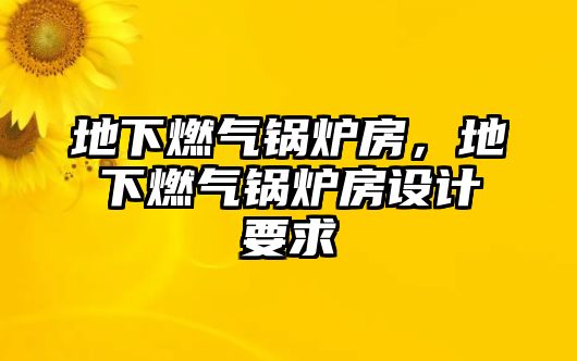 地下燃?xì)忮仩t房，地下燃?xì)忮仩t房設(shè)計(jì)要求