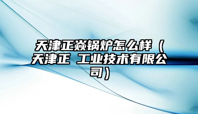 天津正焱鍋爐怎么樣（天津正琭工業(yè)技術有限公司）