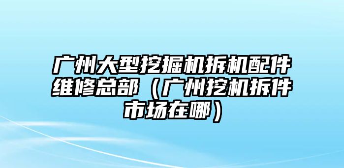 廣州大型挖掘機拆機配件維修總部（廣州挖機拆件市場在哪）