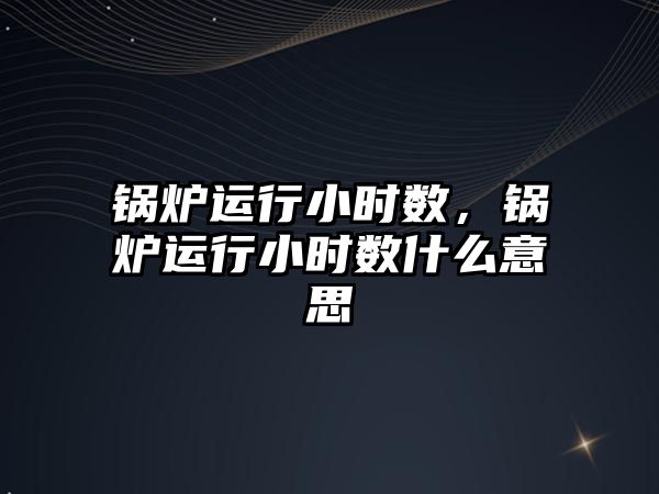 鍋爐運行小時數(shù)，鍋爐運行小時數(shù)什么意思