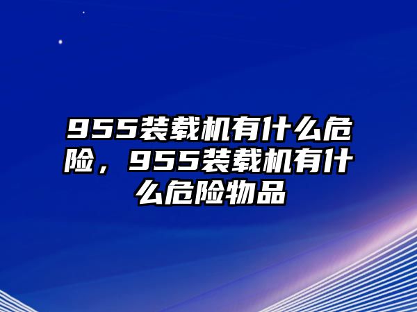 955裝載機(jī)有什么危險(xiǎn)，955裝載機(jī)有什么危險(xiǎn)物品