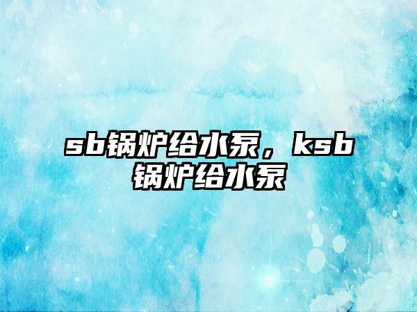 sb鍋爐給水泵，ksb鍋爐給水泵