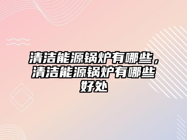 清潔能源鍋爐有哪些，清潔能源鍋爐有哪些好處