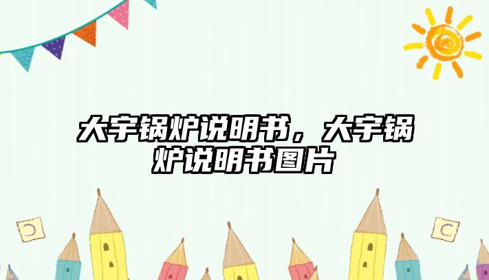 大宇鍋爐說明書，大宇鍋爐說明書圖片