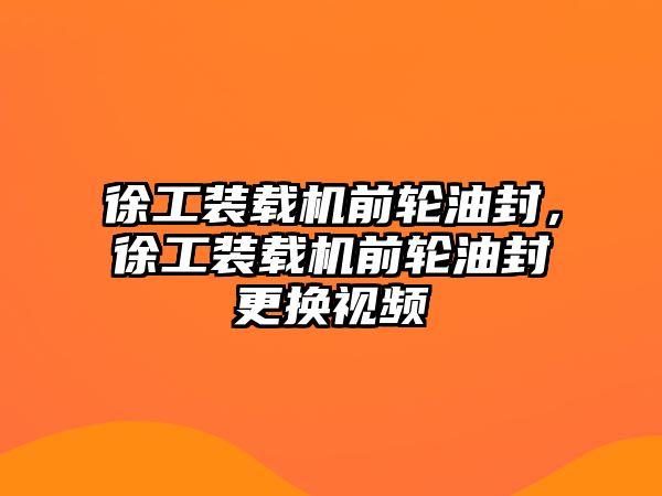 徐工裝載機(jī)前輪油封，徐工裝載機(jī)前輪油封更換視頻