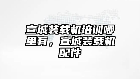 宣城裝載機培訓(xùn)哪里有，宣城裝載機配件