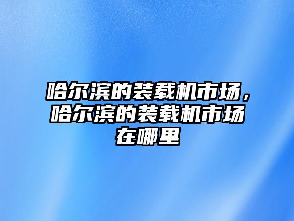 哈爾濱的裝載機(jī)市場(chǎng)，哈爾濱的裝載機(jī)市場(chǎng)在哪里