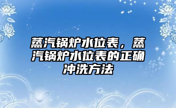 蒸汽鍋爐水位表，蒸汽鍋爐水位表的正確沖洗方法