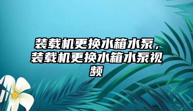 裝載機(jī)更換水箱水泵，裝載機(jī)更換水箱水泵視頻