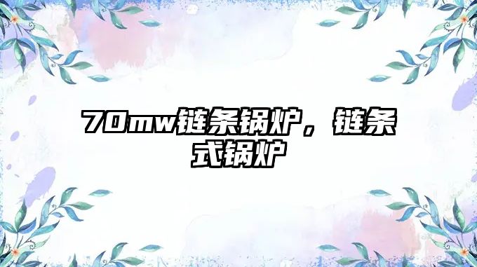 70mw鏈條鍋爐，鏈條式鍋爐