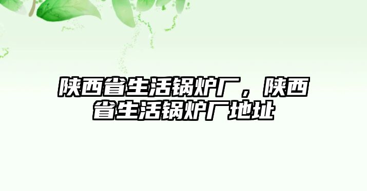 陜西省生活鍋爐廠，陜西省生活鍋爐廠地址