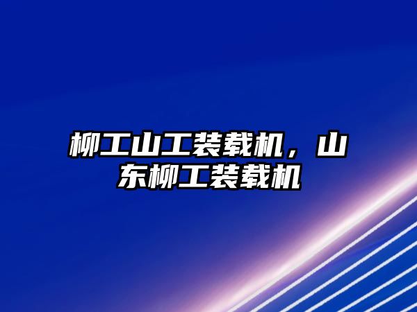 柳工山工裝載機(jī)，山東柳工裝載機(jī)