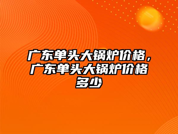 廣東單頭大鍋爐價格，廣東單頭大鍋爐價格多少